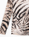 High Boat Neck Side Draped Top - Striped Zebra - Final Sale!