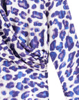 Foil Knit - V-Neck Draped Pleat Top - Plum Cheetah - Final Sale!