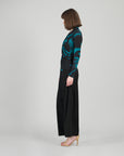 V-Neck Draped Pleat Top - Floral Eclipse
