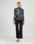 V-Neck Draped Pleat Top - Petal Burst