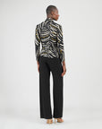 V-Neck Draped Pleat Top - Dots & Stripes