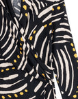 V-Neck Draped Pleat Top - Dots & Stripes