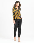 V-Neck Draped Pleat Top - Baroque Paisley - Final Sale!