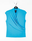 Surplice Crossover Top - Turquoise