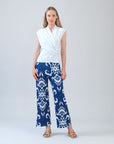 Butter Knit - Side Slit Ankle Pocket Pant - Tile Motif