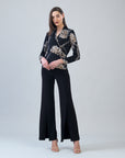 Textured Surplice Crossover Top - Mum Blossom