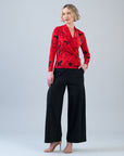 Surplice Crossover Top - Rose Floret