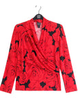 Surplice Crossover Top - Rose Floret