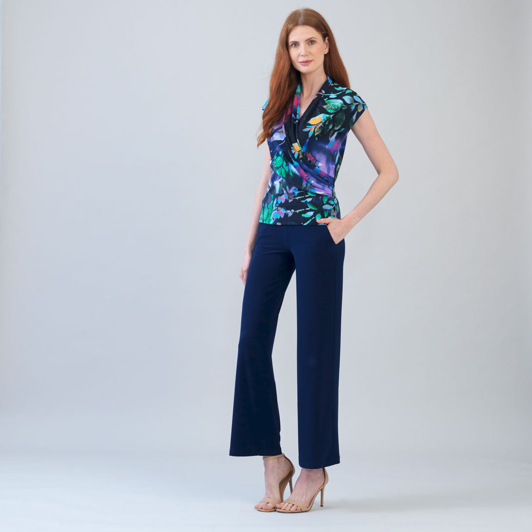 Cap Sleeve Surplice Crossover Top - Floral Dream – Clara Sunwoo