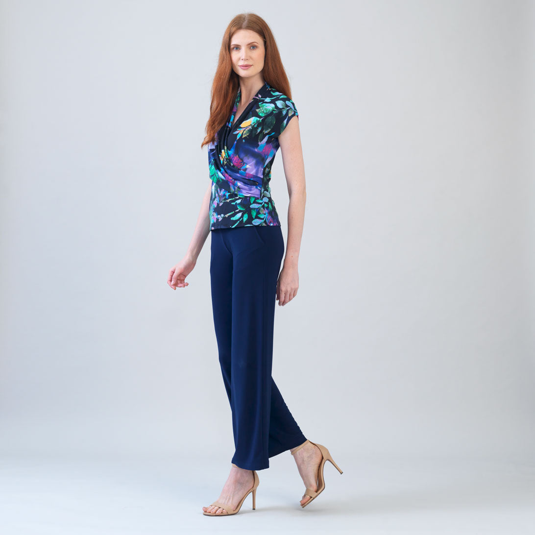 Cap Sleeve Surplice Crossover Top - Floral Dream – Clara Sunwoo