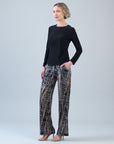Long Sleeve Stitch Overlay Top - Black