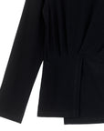 Long Sleeve Stitch Overlay Top - Black
