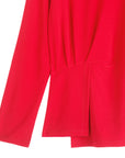Long Sleeve Stitch Overlay Top - Red