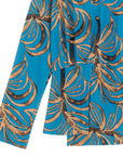 Long Sleeve Stitch Overlay Top - Autumn Leaves