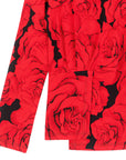 Long Sleeve Stitch Overlay Top - Rose Floret