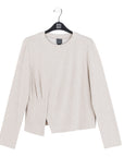 Lounge Knit - Long Sleeve Stitch Overlay Sweater - Natural
