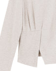 Lounge Knit - Long Sleeve Stitch Overlay Sweater - Natural