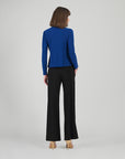 Long Sleeve Loop Front Top - Cobalt