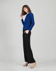 Long Sleeve Loop Front Top - Cobalt
