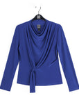 Long Sleeve Loop Front Top - Cobalt