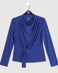 Long Sleeve Loop Front Top - Cobalt