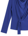 Long Sleeve Loop Front Top - Cobalt