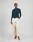 Long Sleeve Loop Front Top - Hunter Green