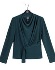 Long Sleeve Loop Front Top - Hunter Green