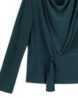 Long Sleeve Loop Front Top - Hunter Green