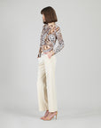 Butter Knit - Long Sleeve Loop Front Top - Cheetah Stripe