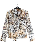 Butter Knit - Long Sleeve Loop Front Top - Cheetah Stripe