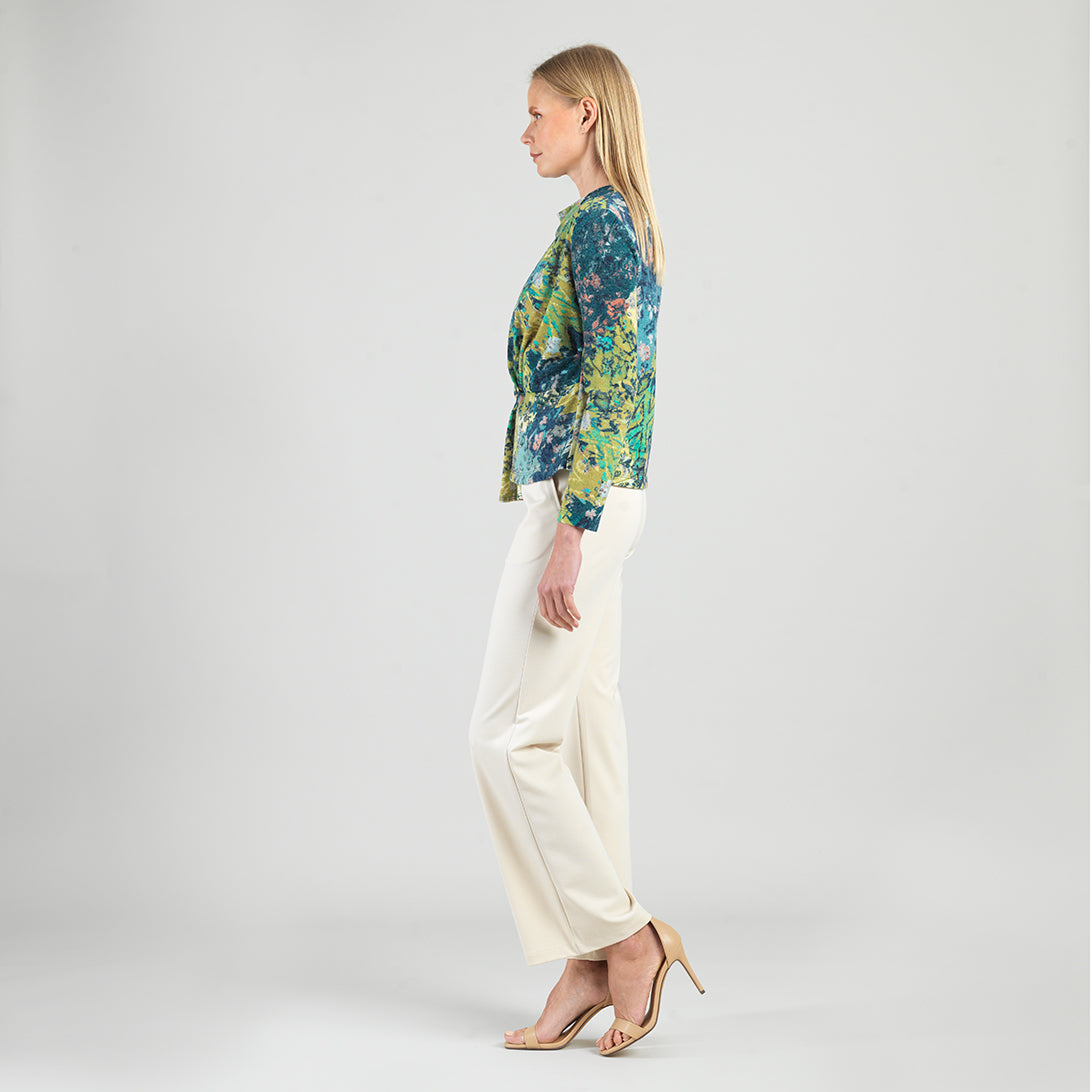 c.lina♡ Cozy Texture - Long Sleeve Loop Front Sweater Top - Floral