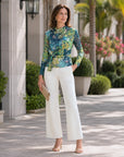 Cozy Texture - Long Sleeve Loop Front Sweater Top - Floral Patch - Final Sale