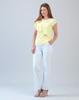 Ruffle Overlay Top - Yellow - Final Sale! - Clara Sunwoo