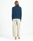French Terry-Like Knit - Banded Hemline Sweater Top - Midnight Blue - Final Sale!