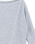 Plush Shimmer - Angled Neck Sweater - Gray