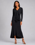 Lightweight Cozy - Cascade Drape Sweater - Black - Final Sale