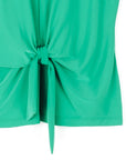 Sleeveless V-Neck Center Front Tie Top - Emerald
