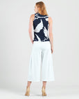 Sleeveless V-Neck Center Front Tie Top - Abstract Branch - Final Sale