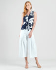 Sleeveless V-Neck Center Front Tie Top - Abstract Branch - Final Sale