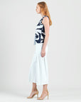 Sleeveless V-Neck Center Front Tie Top - Abstract Branch - Final Sale
