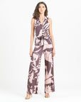Sleeveless V-Neck Center Front Tie Top - Floral Stem - Final Sale