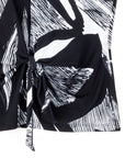 Sleeveless V-Neck Center Front Tie Top - Geo Sketch - Final Sale!