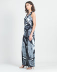 Sleeveless V-Neck Center Front Tie Top - Geo Sketch - Final Sale!