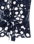 Sleeveless V-Neck Center Front Tie Top - Circle Splatter - Limited Sizes