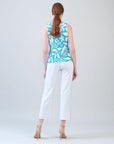 Sleeveless V-Neck Center Front Tie Top - Paradise Petal - Limited Sizes