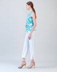 Sleeveless V-Neck Center Front Tie Top - Paradise Petal - Limited Sizes