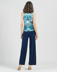 Sleeveless V-Neck Center Front Tie Top - Abstract Prism - Final Sale