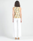 Sleeveless V-Neck Center Front Tie Top - Wild Leaves - Final Sale!