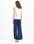 Sleeveless V-Neck Center Front Tie Top - White